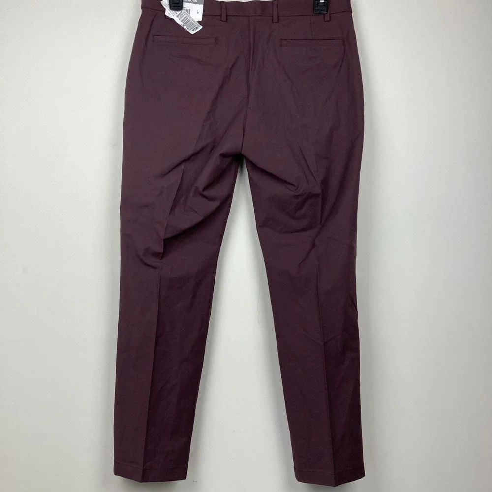 Michael Kors Mens Classic fit Dress Pants 34W 30L Red Berry Solid Stretch
